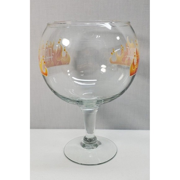 vintage glass brandy snifter Fireside Peppermill advertising large 9" tall - Picture 2 of 5